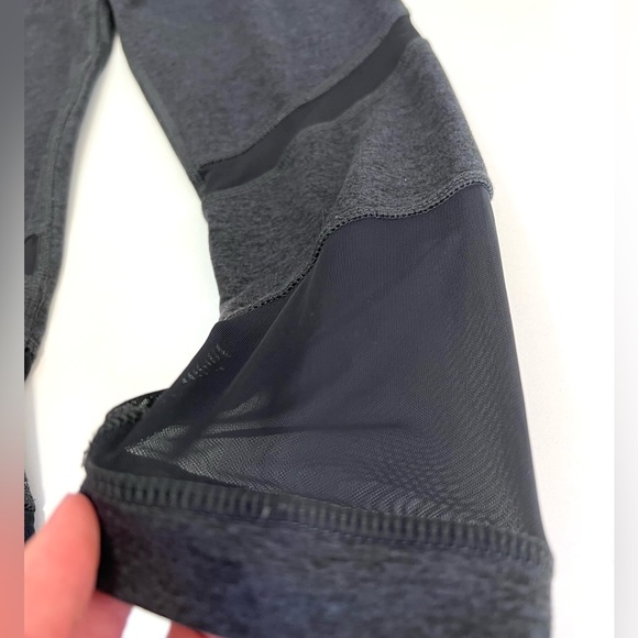 Avia Cropped Mesh High Rise Workout Leggings Pockets Gray Black Medium - Picture 5 of 9